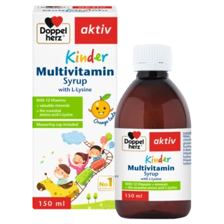 Illustration of the product packaging Doppelherz aktiv KINDER Multivitamin Syrup front view