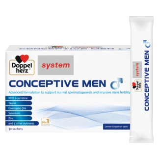 Illustration of the product packaging Doppelherz system CONCEPTIVE MEN front view